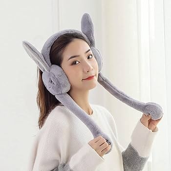 Cute Rabbit Ear Muffs  Cozy Winter Warmth with an Adorable Look