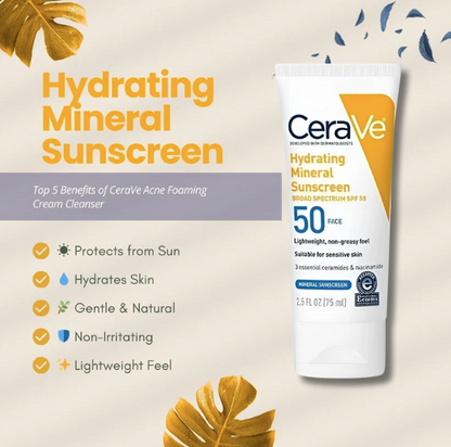 Cerave 4 In 1 Skincare Kit Night Cream, Sunblock, Cleanser & Serum, for Radiant Skin